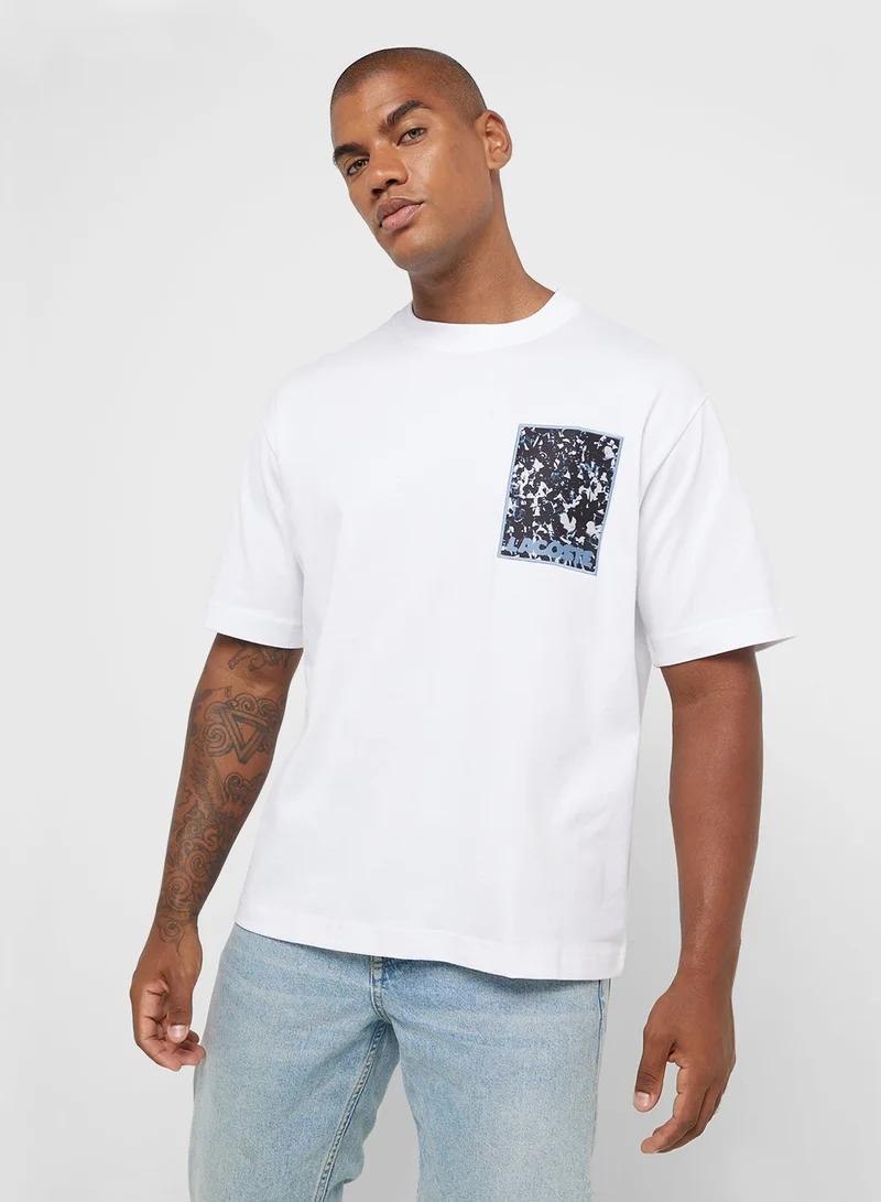 LACOSTE Logo Graphic Crew Neck Short Sleeve T-Shirt